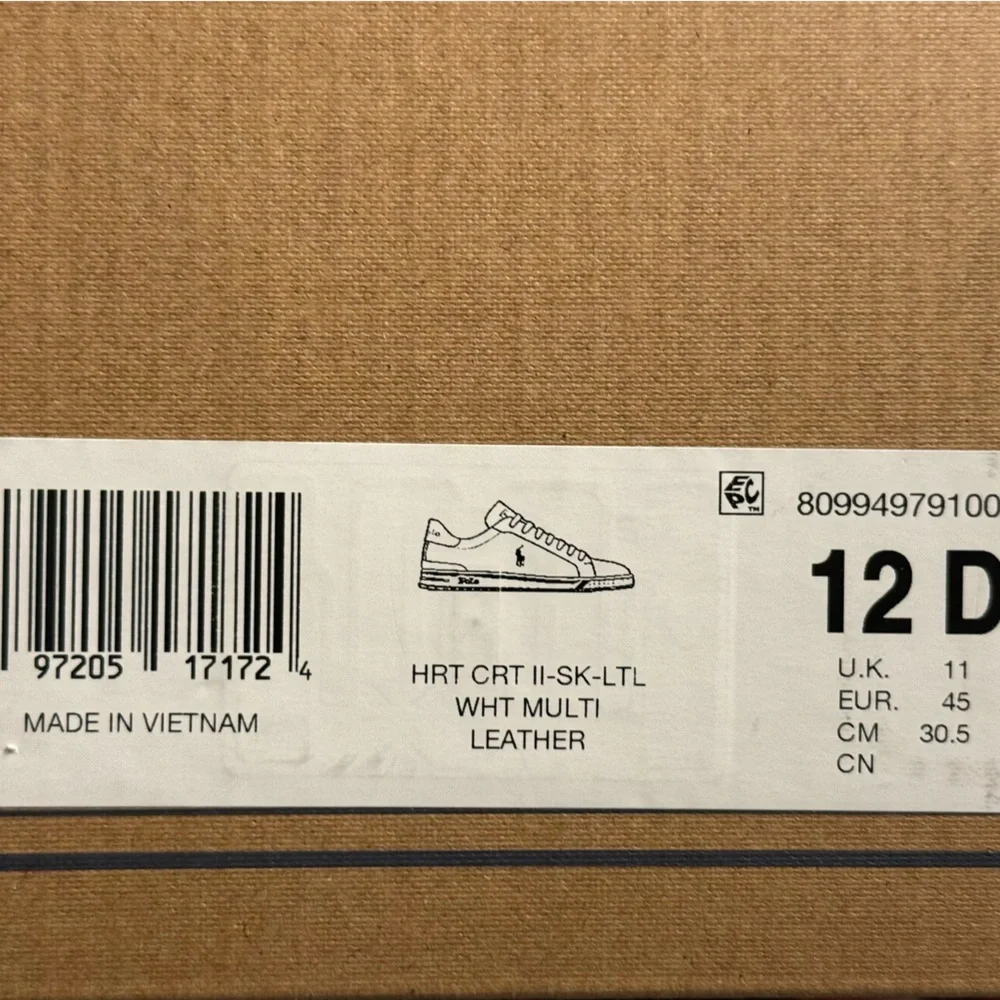 Polo by Ralph Lauren Cream and Burgundy Sneakers - Picture 4 of 4